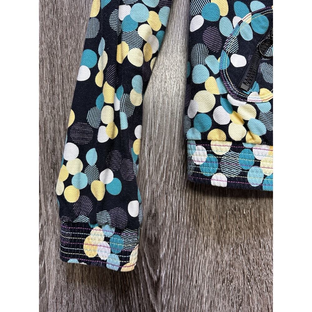 Marc Jacobs preppy polka dot spring faux denim y2k designer zip up jacket small - Picture 2 of 5